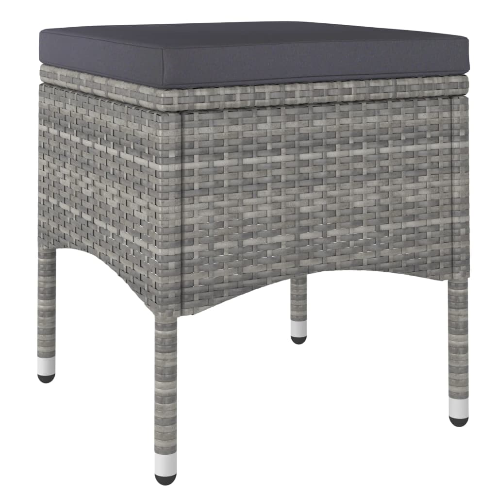 Set Pranzo da Giardino 5 pz Polyrattan e Vetro Temperato Grigio - immagine 6