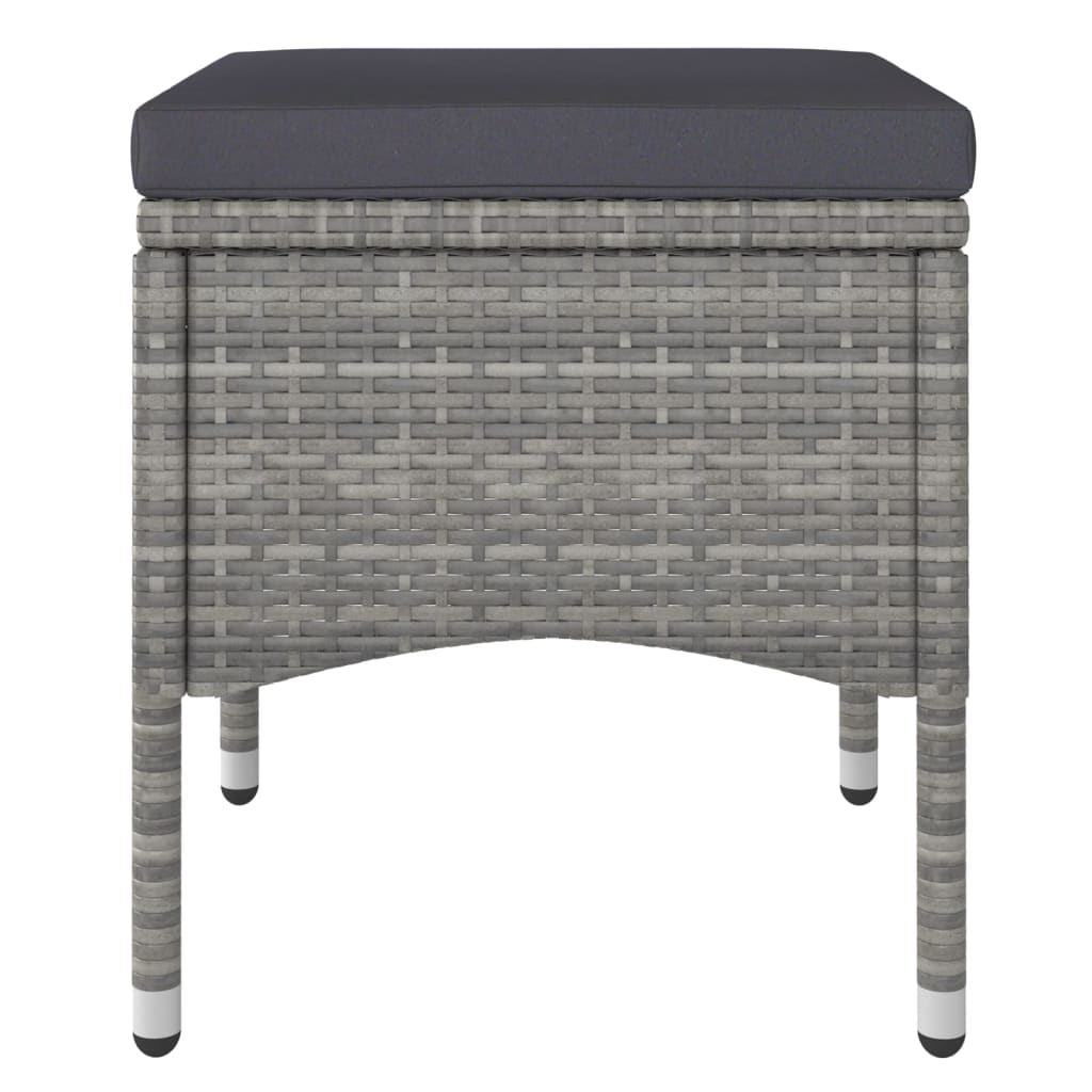 Set Pranzo da Giardino 5 pz Polyrattan e Vetro Temperato Grigio - immagine 7