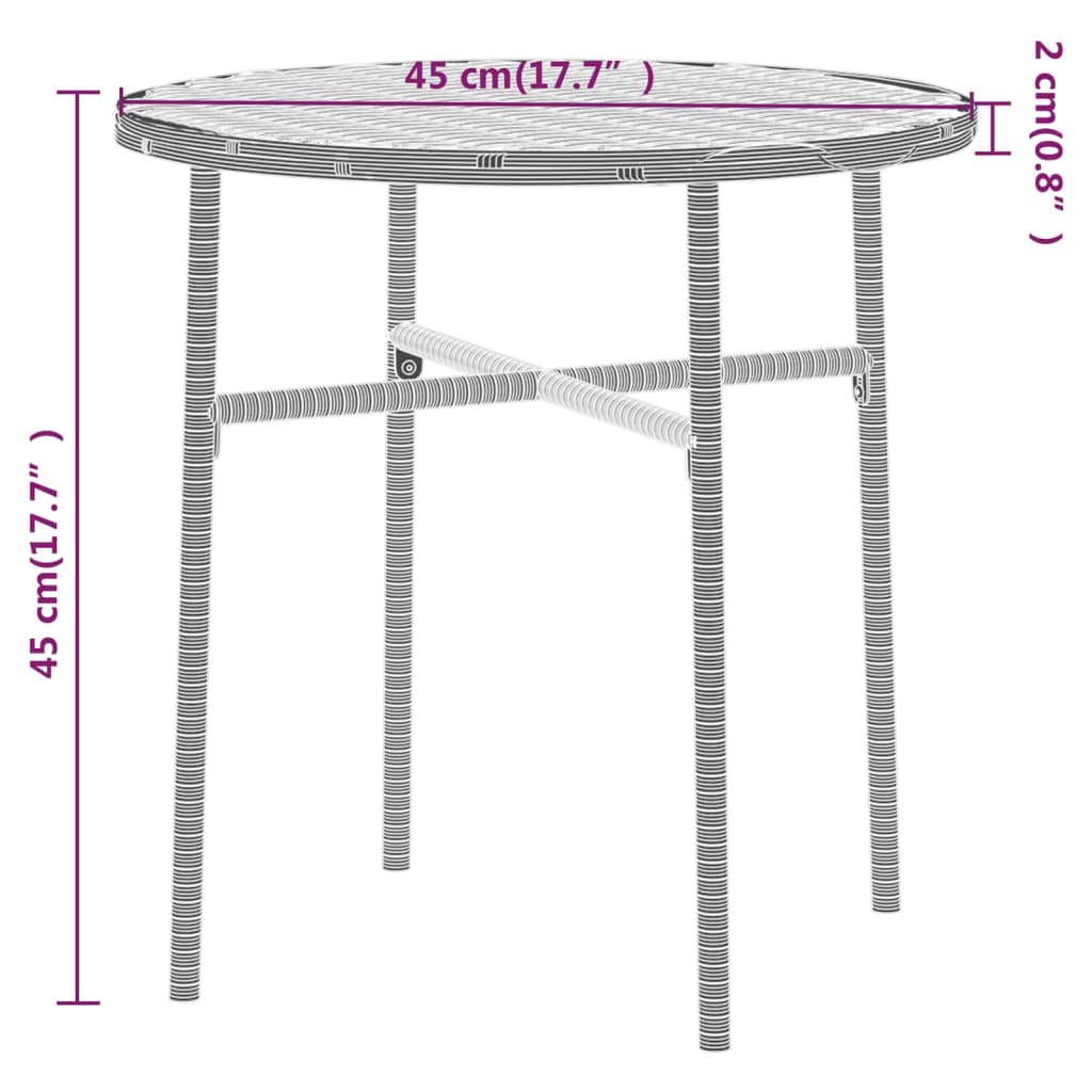 Set Mobili da Pranzo per Giardino 3 pz in Polyrattan Grigio - immagine 6