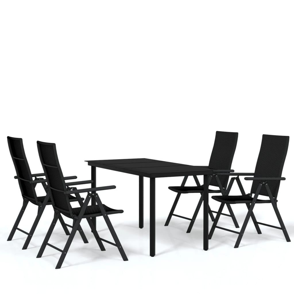 Set da Pranzo da Giardino 5 pz Nero - immagine 2