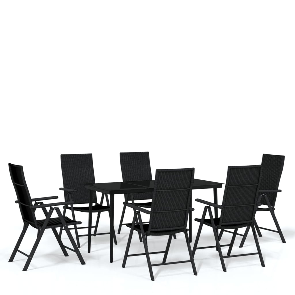 Set da Pranzo da Giardino 7 pz Nero - immagine 2