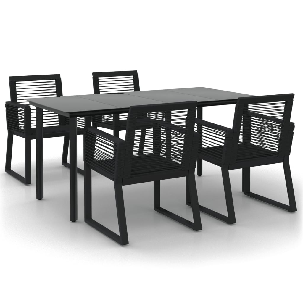 Set Mobili da Pranzo per Giardino 7 pz Nero - immagine 2