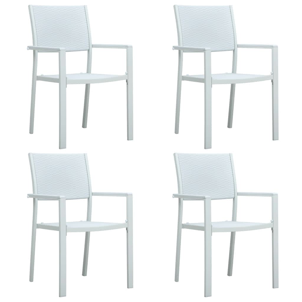 Set Mobili da Pranzo per Giardino 5 pz Bianco - immagine 3