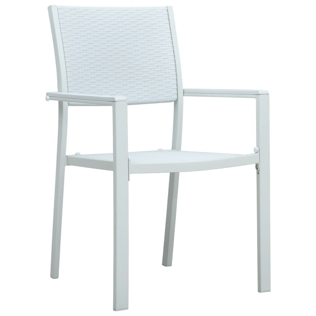 Set Mobili da Pranzo per Giardino 5 pz Bianco - immagine 4