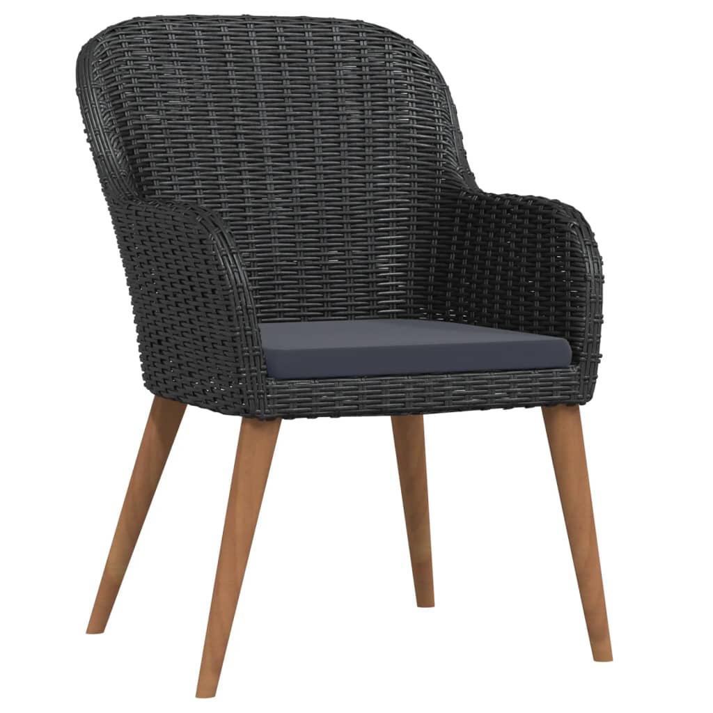 Set da Pranzo da Giardino 3 pz con Cuscini Nero - immagine 3