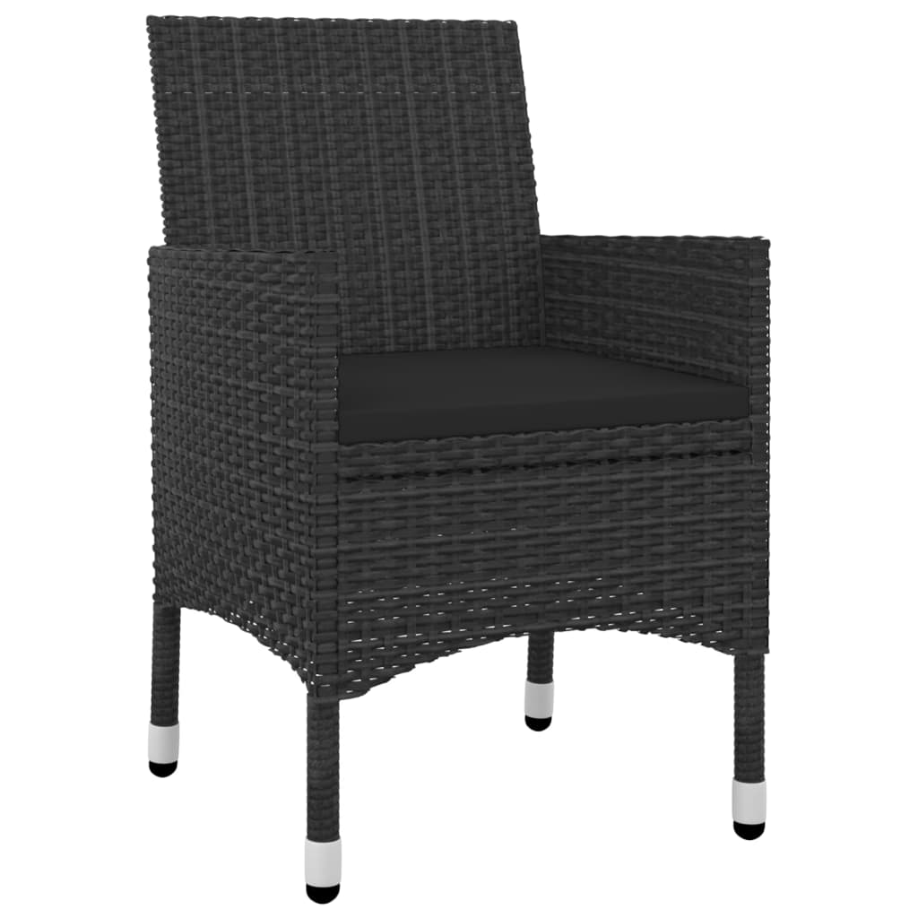 Set da Pranzo da Giardino 5 pz con Cuscini Polyrattan e Vetro - immagine 3