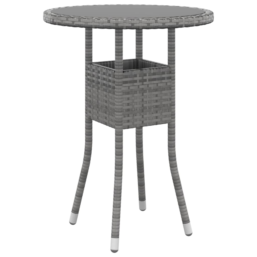 Set da Pranzo per Giardino 3 pz in Polyrattan Grigio - immagine 3