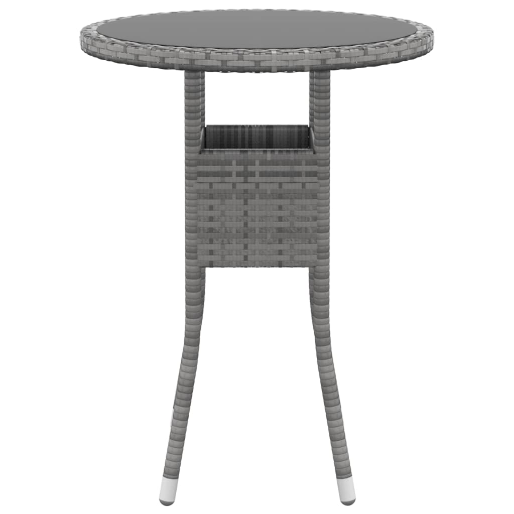 Set da Pranzo per Giardino 3 pz in Polyrattan Grigio - immagine 4