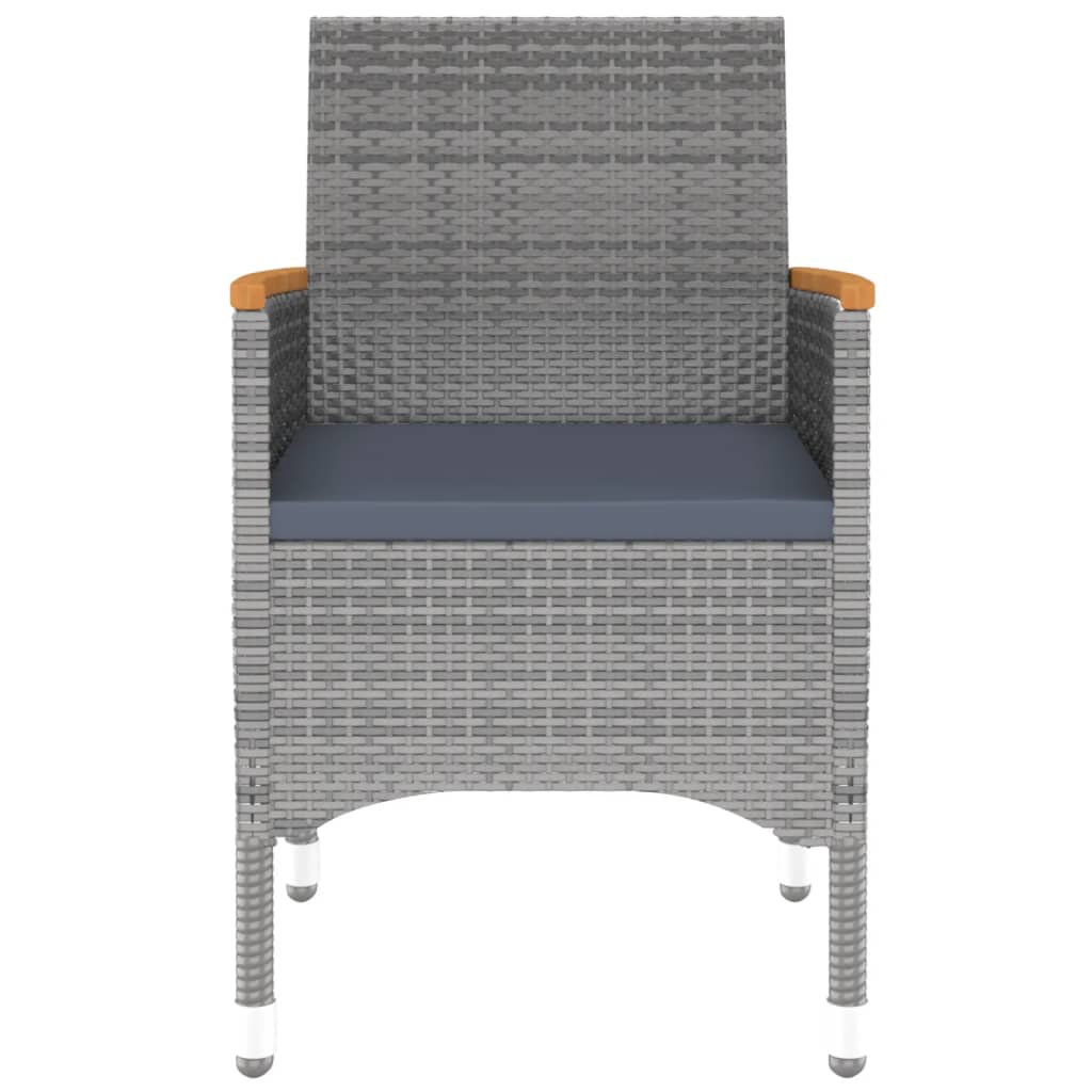 Set da Pranzo per Giardino 3 pz in Polyrattan Grigio - immagine 6