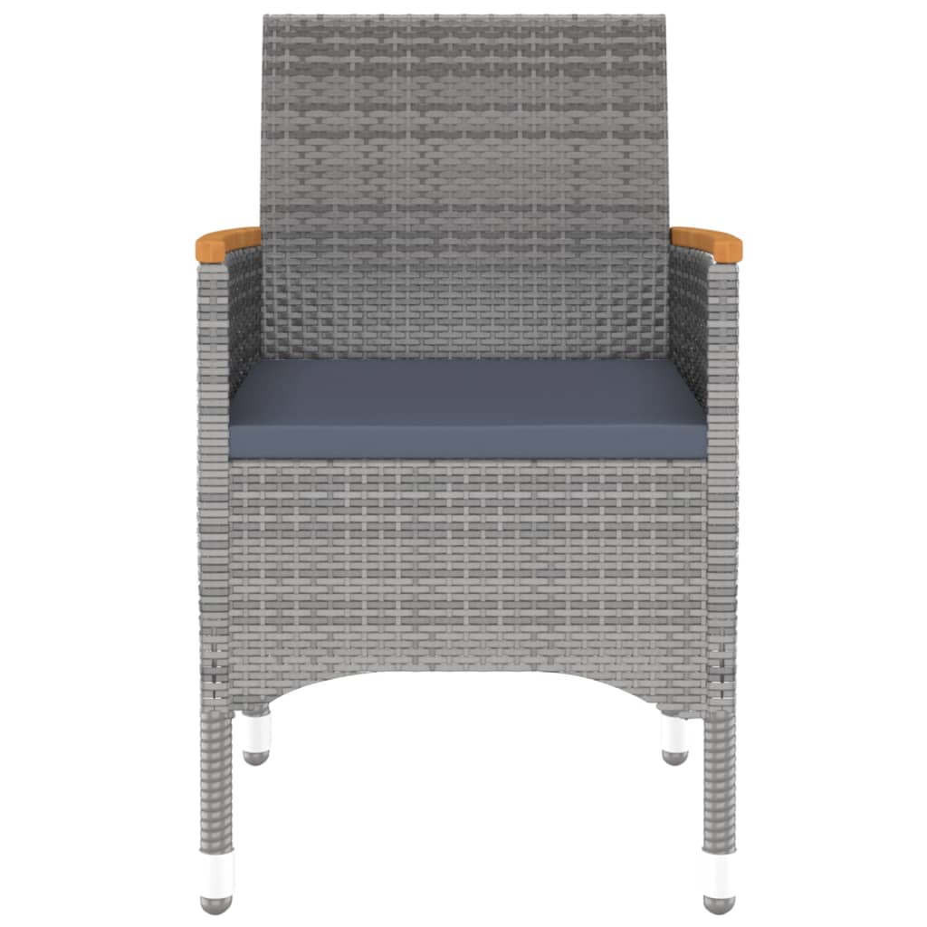 Set da Pranzo per Giardino 3 pz in Polyrattan Grigio - immagine 6