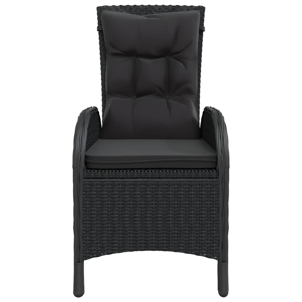 Set da Bistrot per Giardino 3 pz in Polyrattan Nero - immagine 3