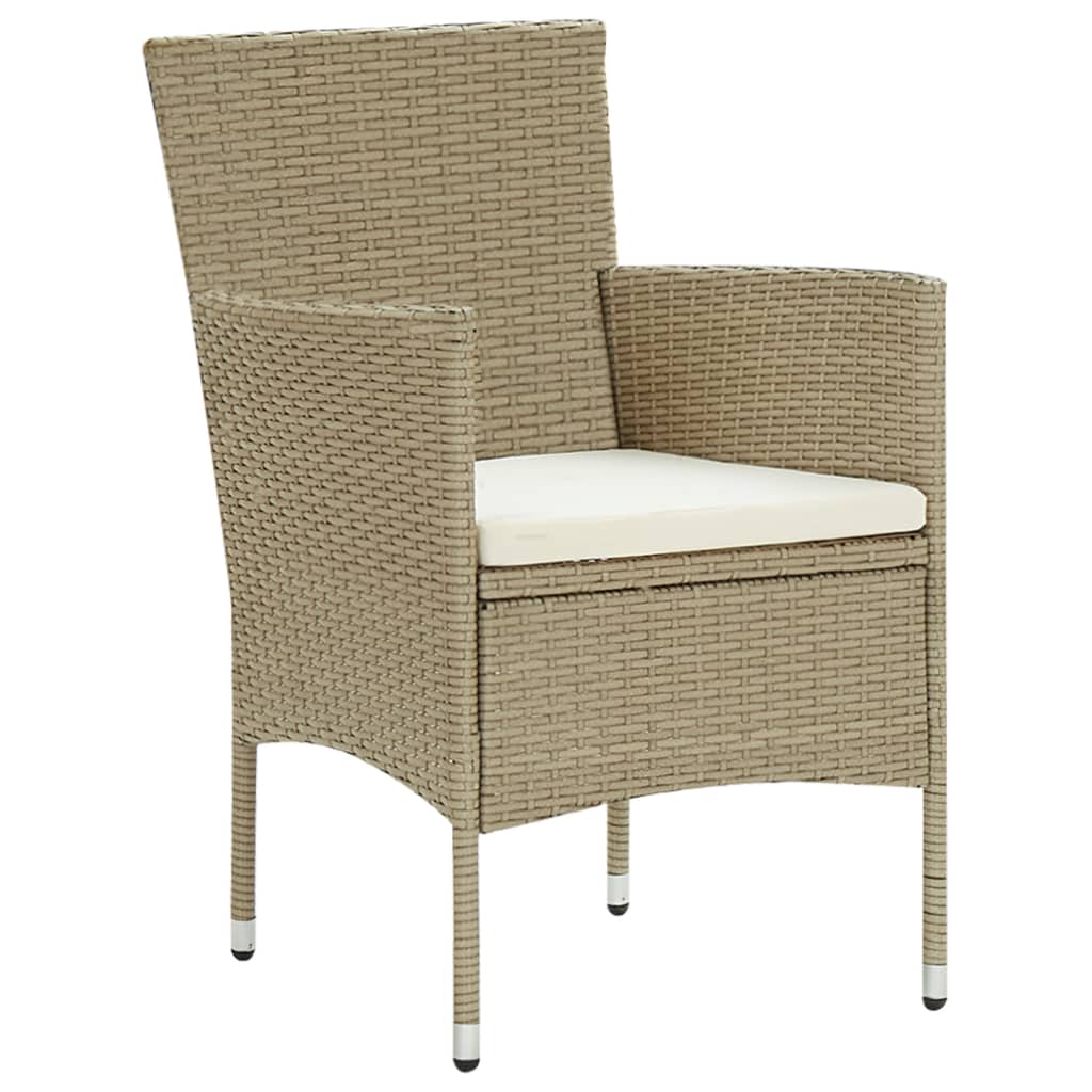 Set da Pranzo per Giardino 11 pz in Polyrattan Beige - immagine 4
