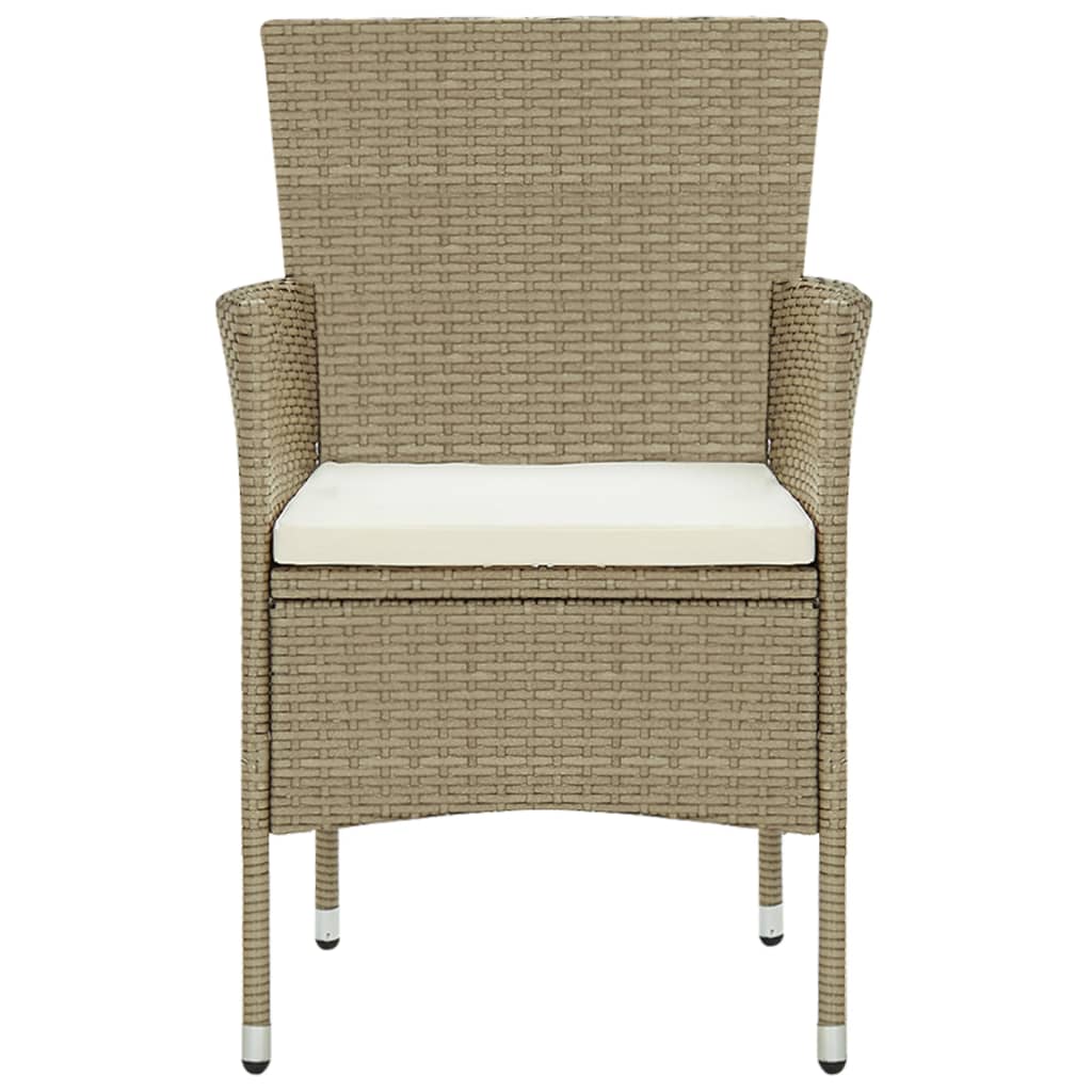 Set da Pranzo per Giardino 11 pz in Polyrattan Beige - immagine 5