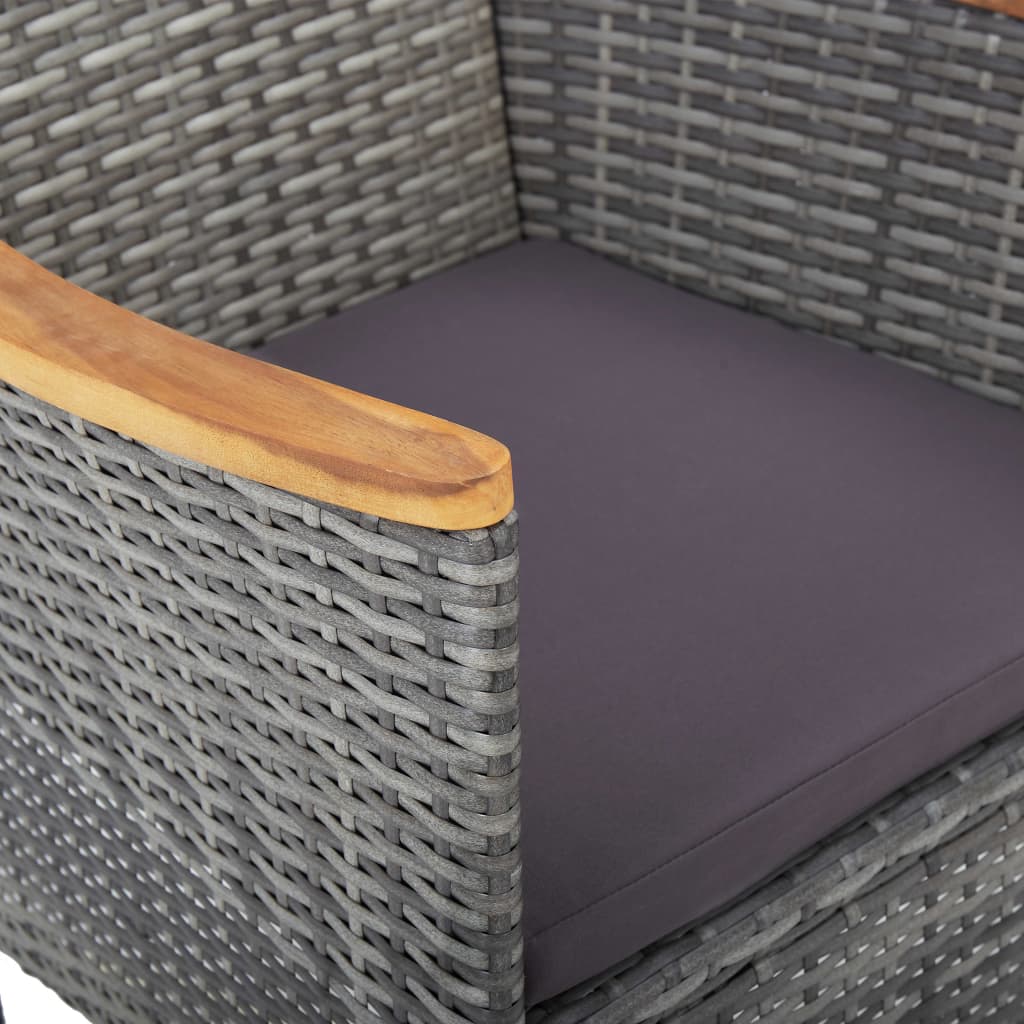 Set Pranzo da Giardino 11pz in Polyrattan Grigio - immagine 5