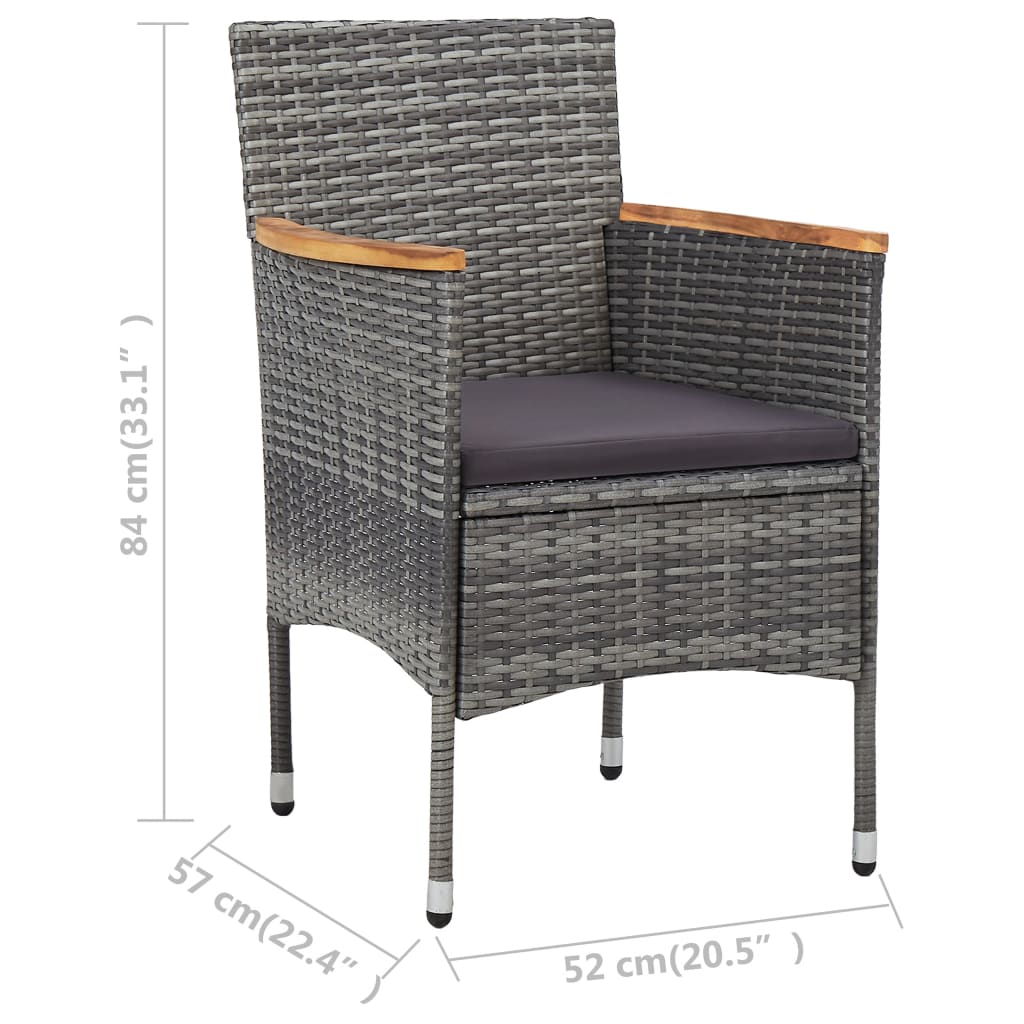 Set Pranzo da Giardino 11pz in Polyrattan Grigio - immagine 8