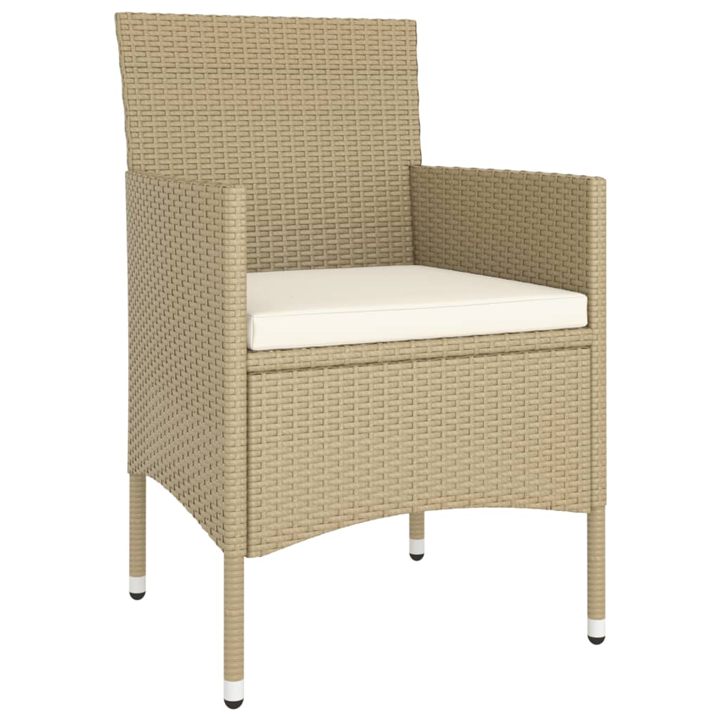Set da Pranzo per Giardino 5 pz in Polyrattan Beige - immagine 4