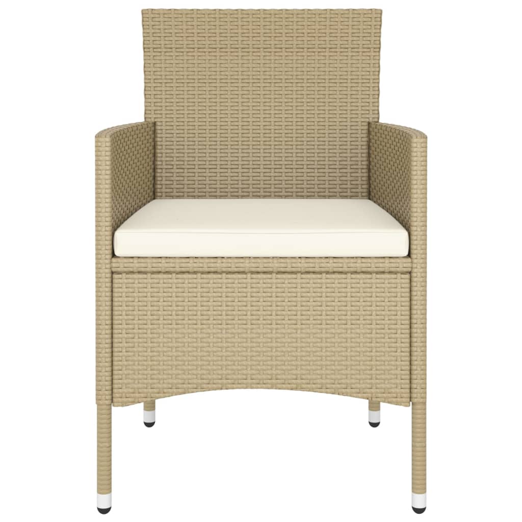 Set da Pranzo per Giardino 5 pz in Polyrattan Beige - immagine 5