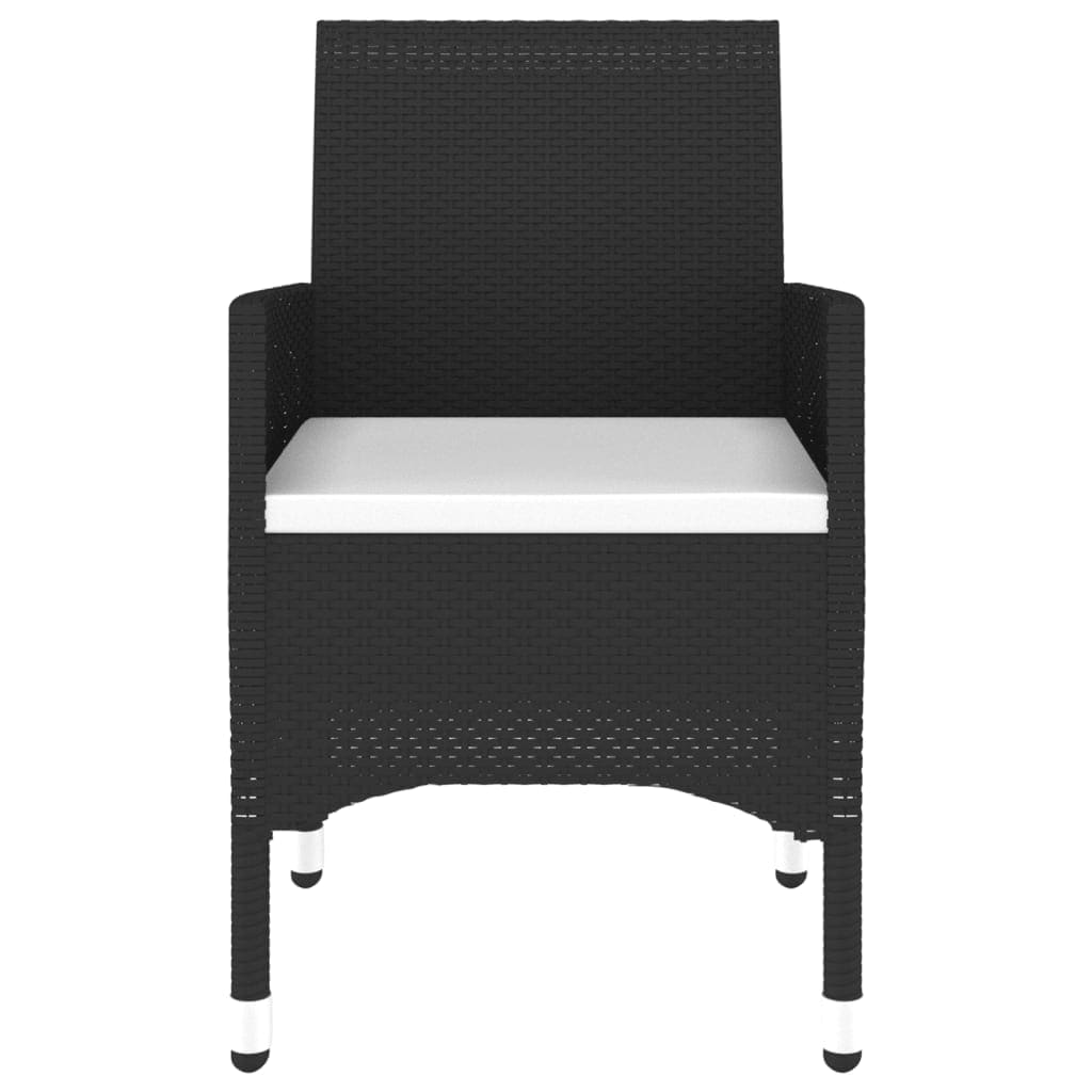 Set Bistrot da Giardino 3 pz Polyrattan e Legno Massello Nero - immagine 4