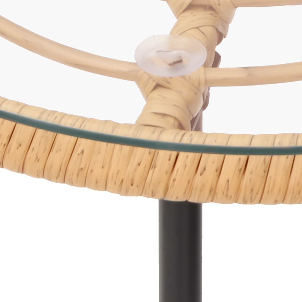 Tavolo da Pranzo Ø50 cm Vetro Temperato e Acciaio - immagine 4