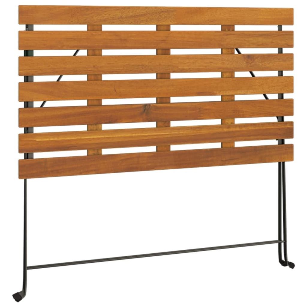 Tavolo Bistrò Pieghevole 100x54x71 cm Massello Acacia e Acciaio - immagine 5