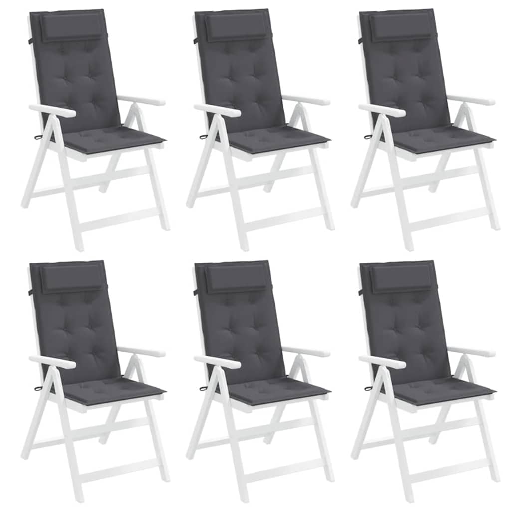 Cuscini per Sedia Schienale Alto 6 pz Antracite Tessuto Oxford - immagine 4