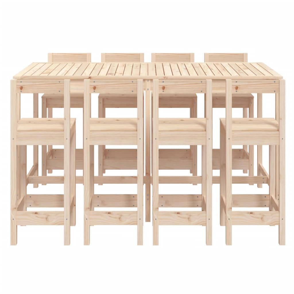 Set Bar da Giardino 9 pz in Legno Massello di Pino - immagine 4