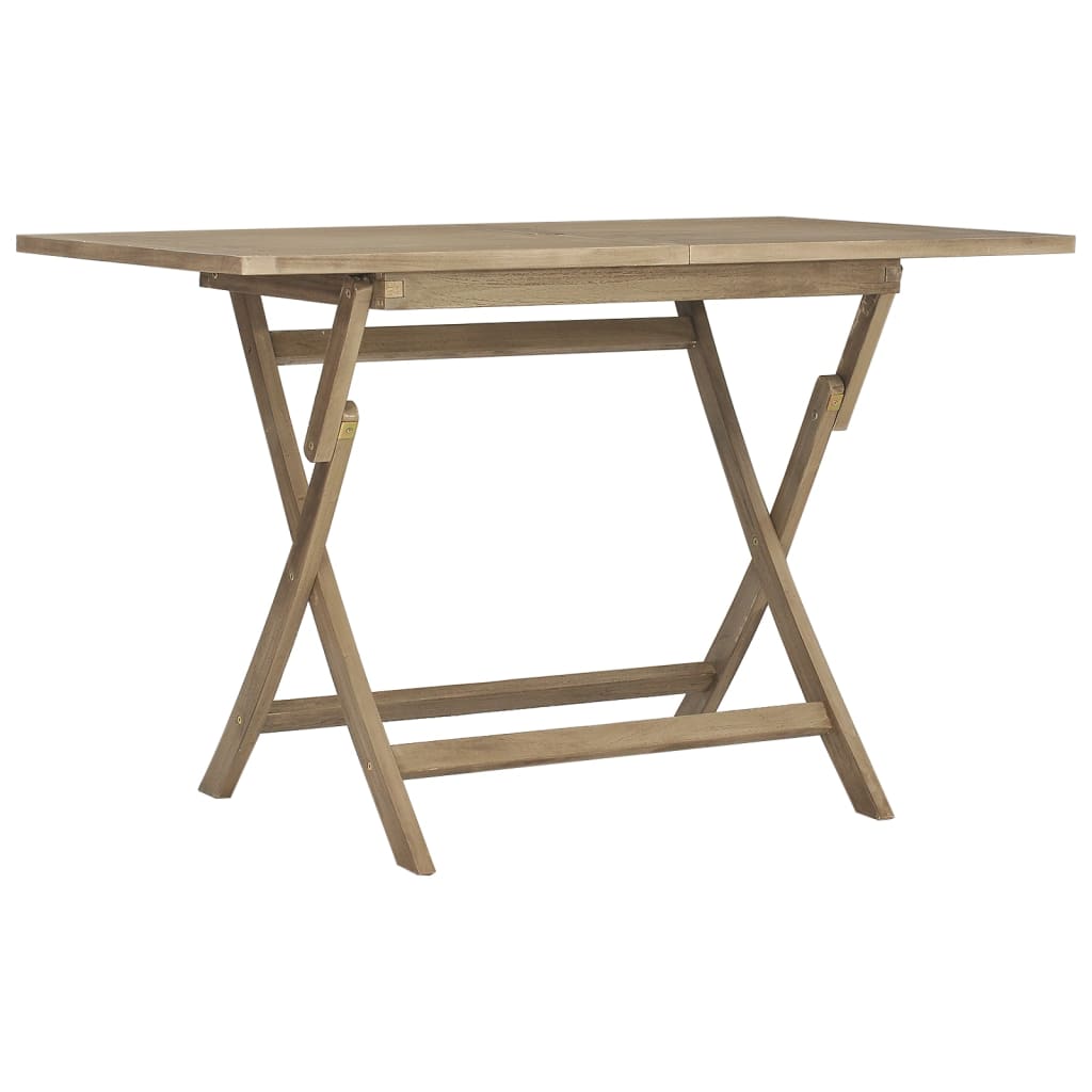 Set da Pranzo per Giardino 5pz Grigio in Legno Massello di Teak - immagine 7
