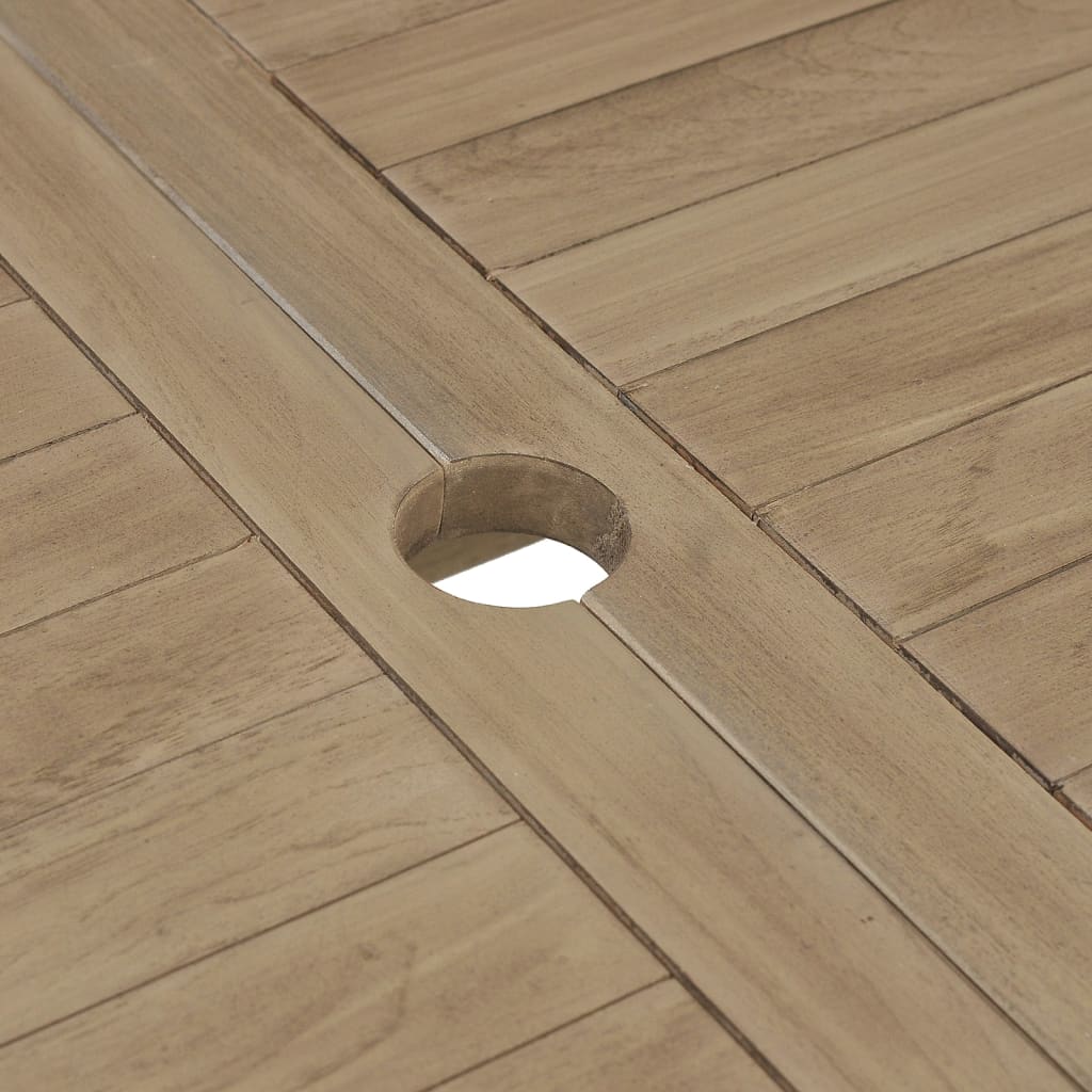 Set da Pranzo per Giardino 5pz Grigio in Legno Massello di Teak - immagine 8