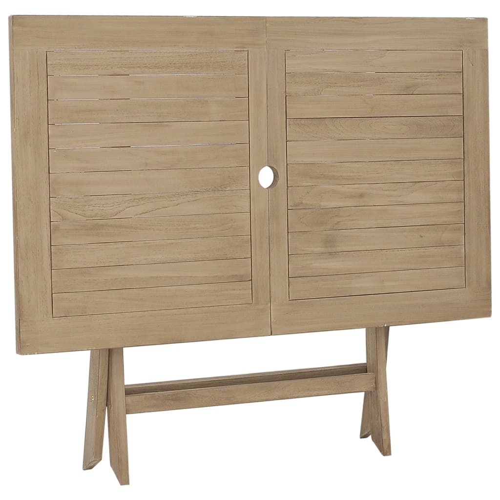 Tavolo da Giardino Pieghevole Grigio120x70x75 cm Massello Teak - immagine 5
