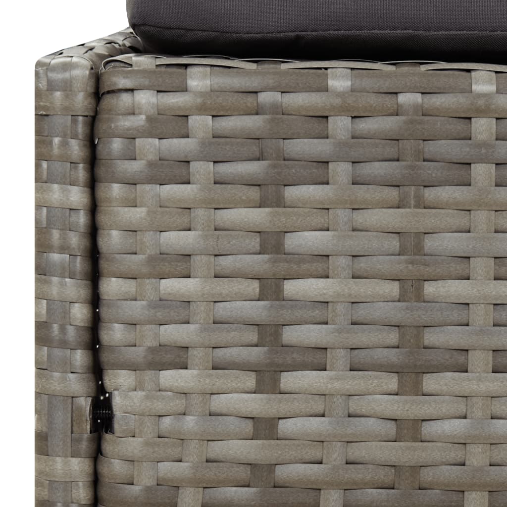 Lettino con Tetto Pieghevole Grigio 200x114x128 cm Polyrattan - immagine 8