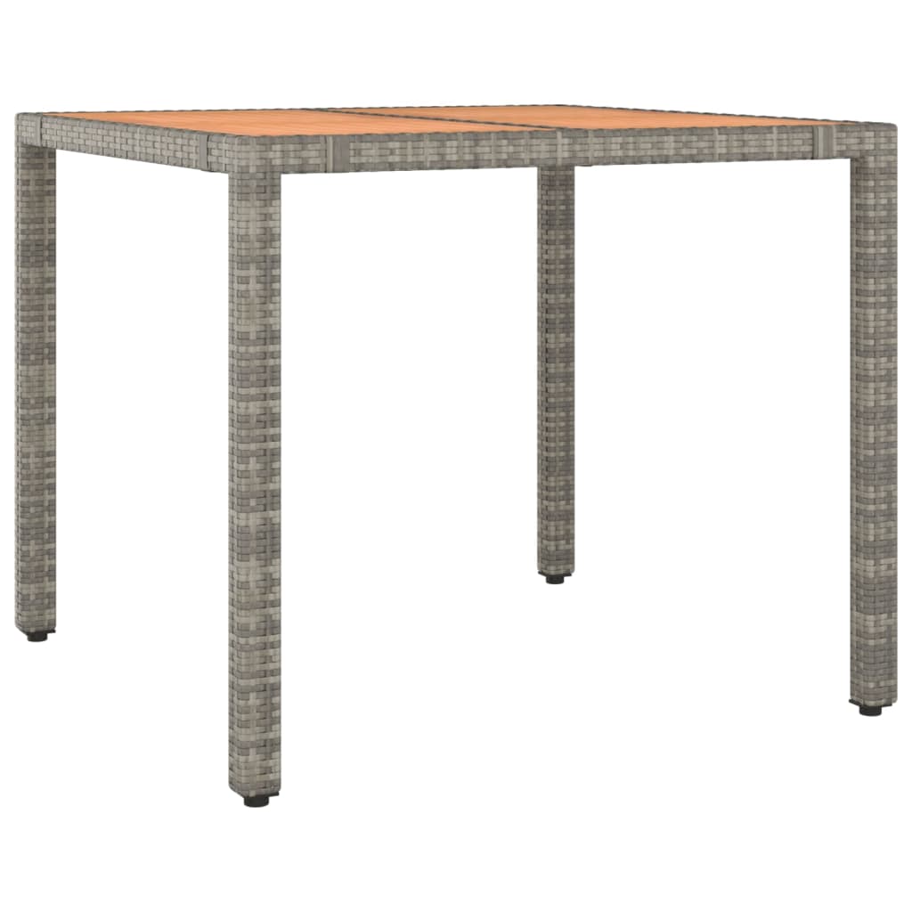 Tavolo Giardino Piano Legno Grigio Polyrattan e Massello Acacia - immagine 2