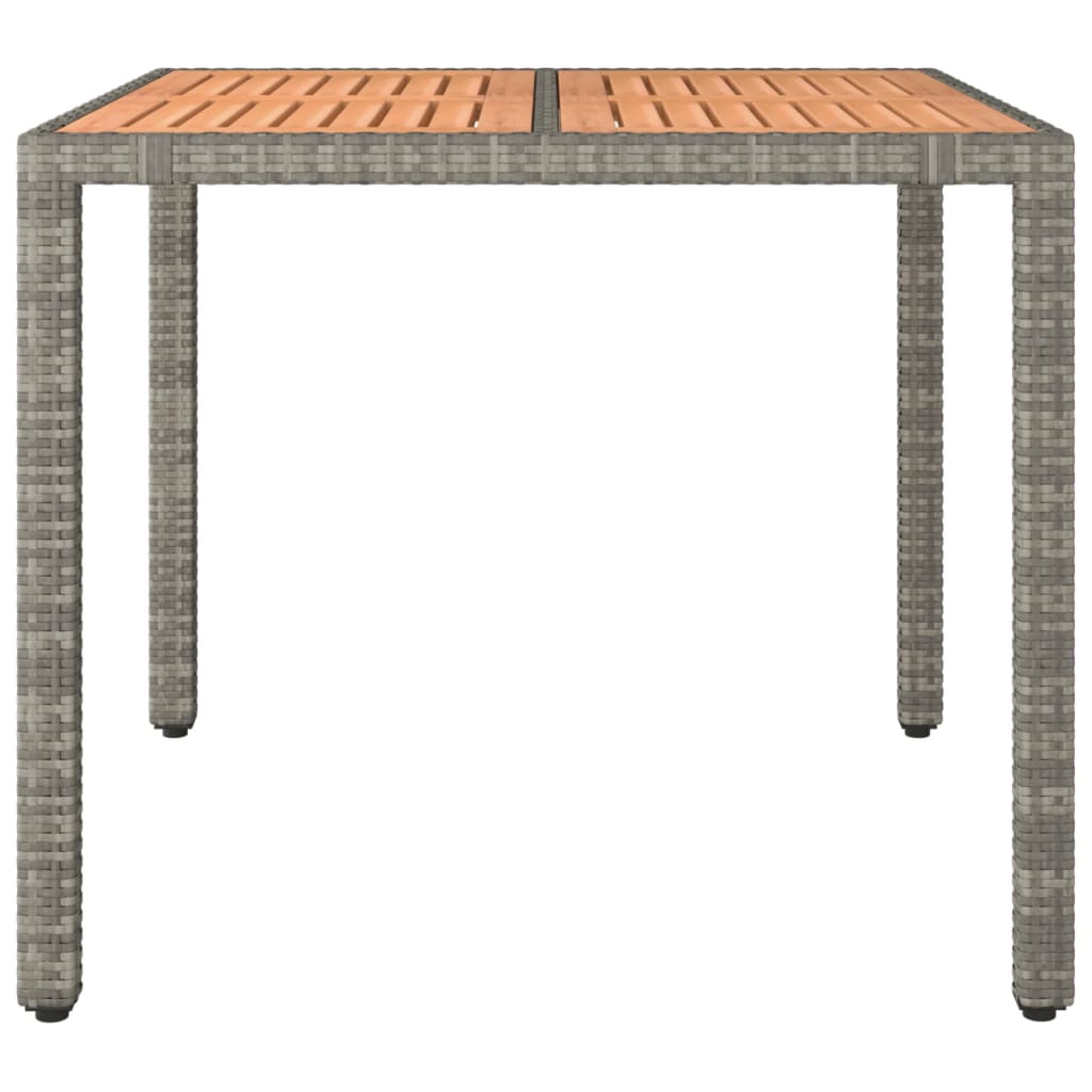 Tavolo Giardino Piano Legno Grigio Polyrattan e Massello Acacia - immagine 3