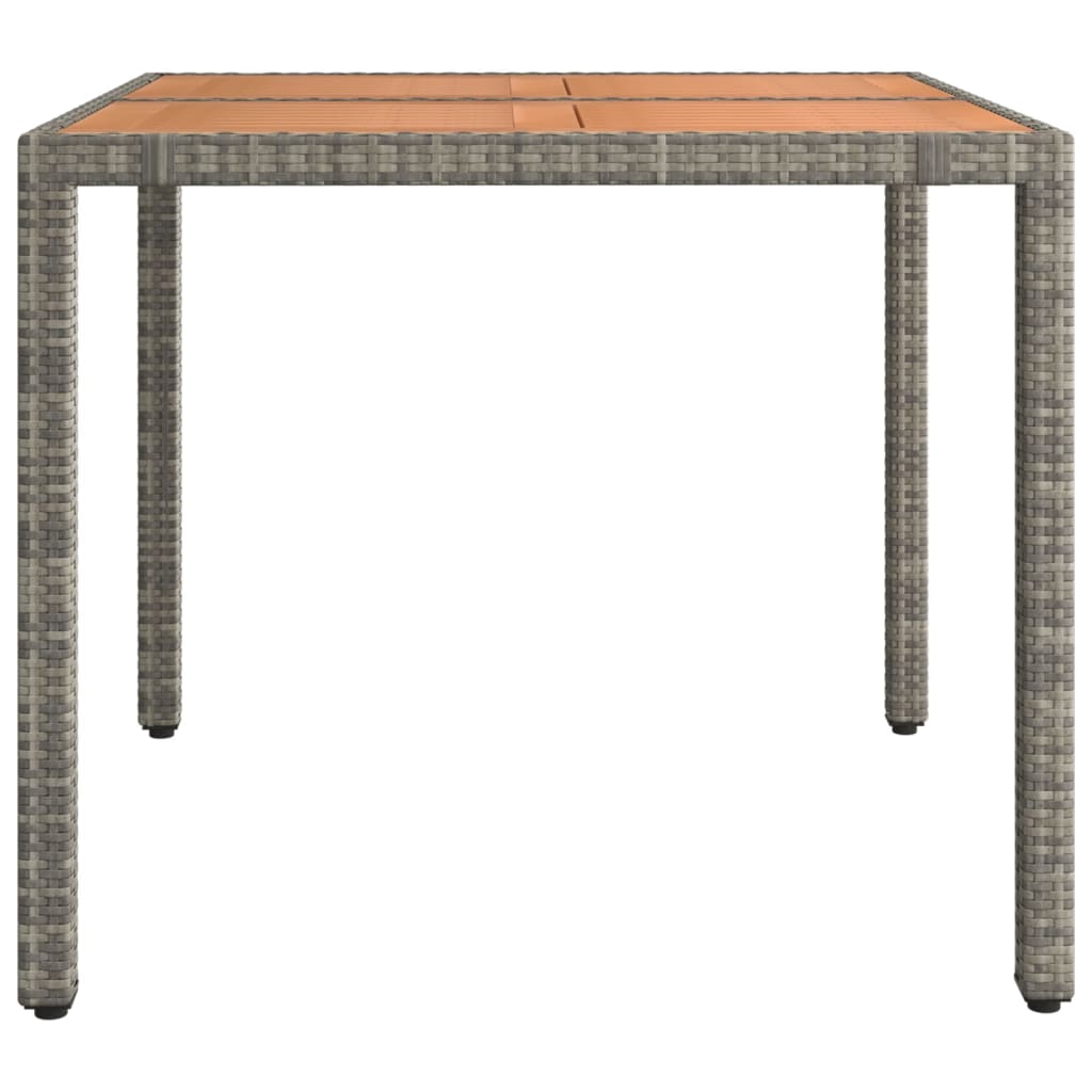 Tavolo Giardino Piano Legno Grigio Polyrattan e Massello Acacia - immagine 4