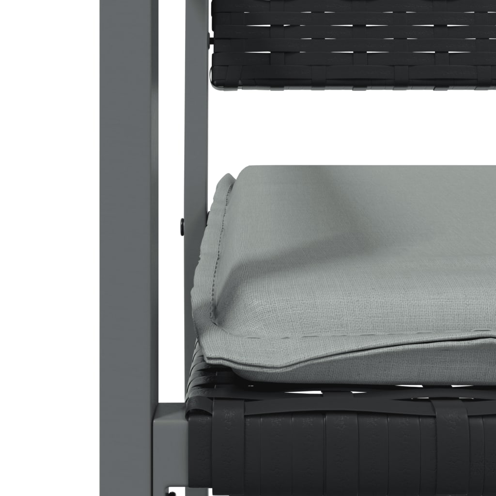 Sedie da Giardino con Cuscini 6pz Nere 54x62,5x89 cm Polyrattan - immagine 7