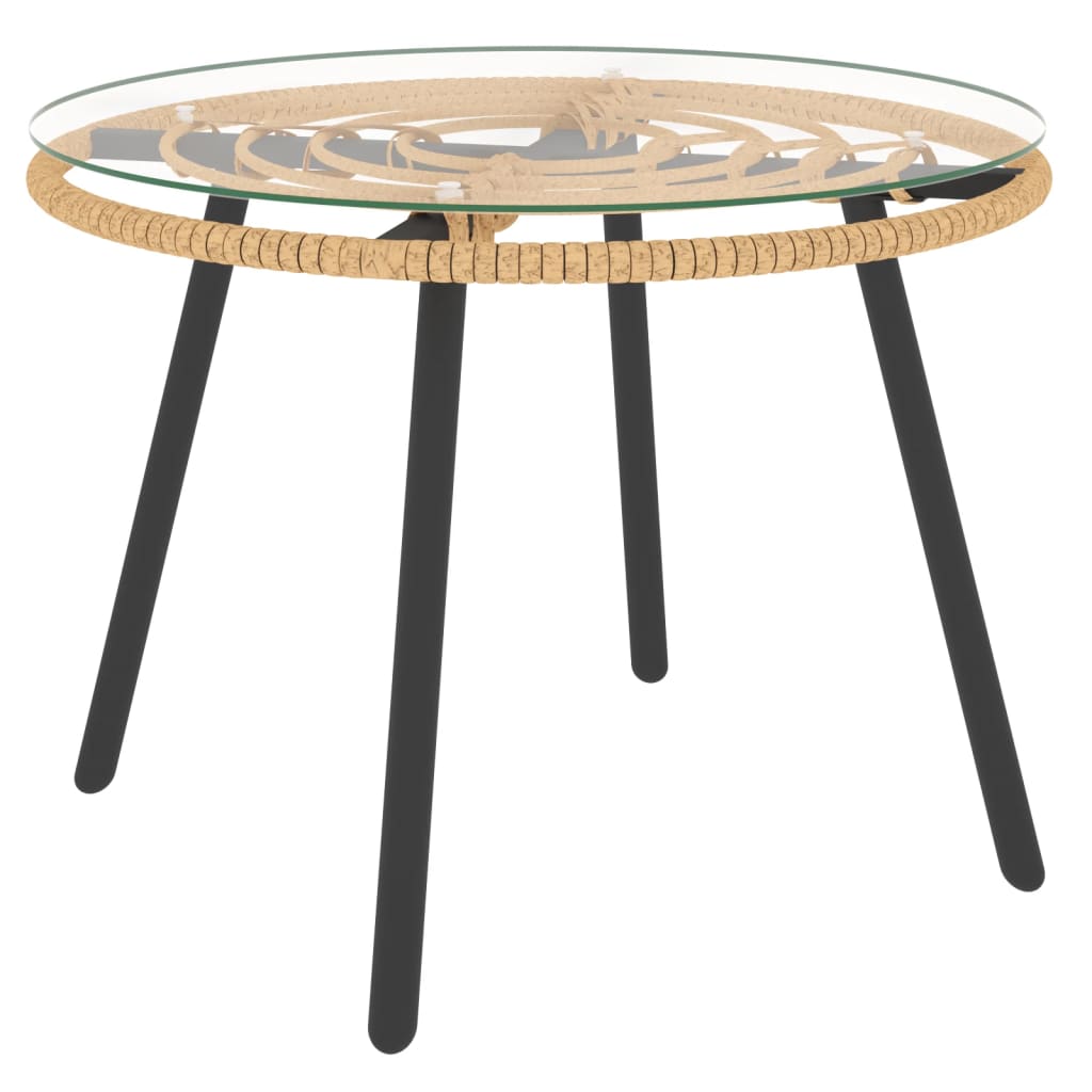 Set Salotto da Giardino 3 pz con Cuscini Beige in Polyrattan - immagine 8