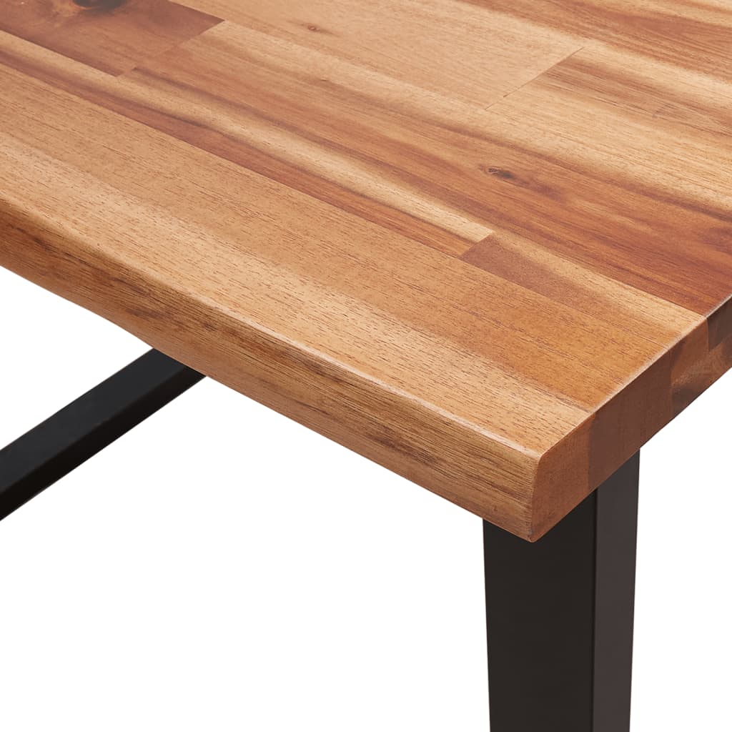 Set da Pranzo 3 pz con Bordi Vivi in Legno Massello di Acacia - immagine 7