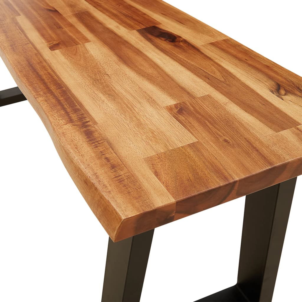 Set da Pranzo 3 pz con Bordi Vivi in Legno Massello di Acacia - immagine 9