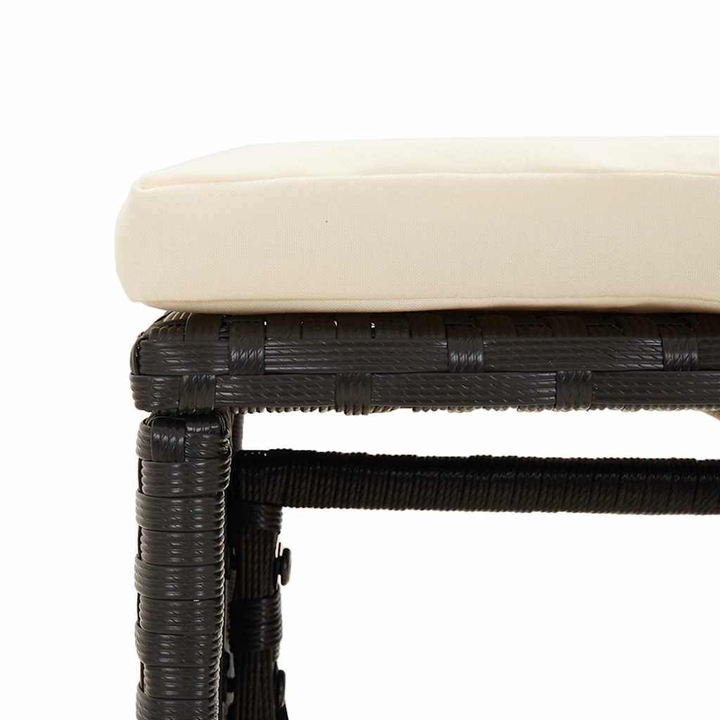 Set Mobili da Giardino 6 pz con Cuscini in Polyrattan Nero - immagine 9