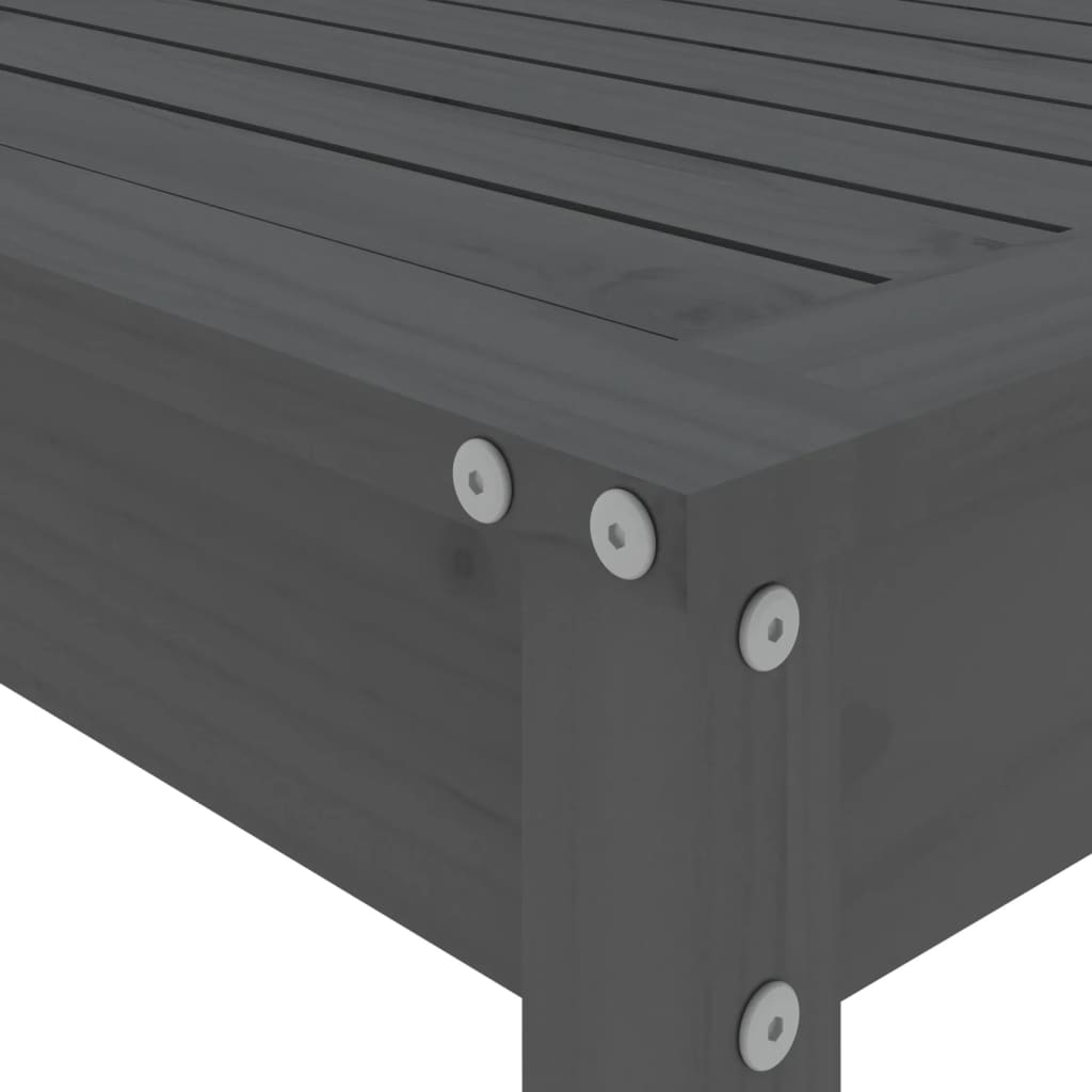 Set Bar da Giardino 5 pz Grigio in Legno Massello di Pino - immagine 6
