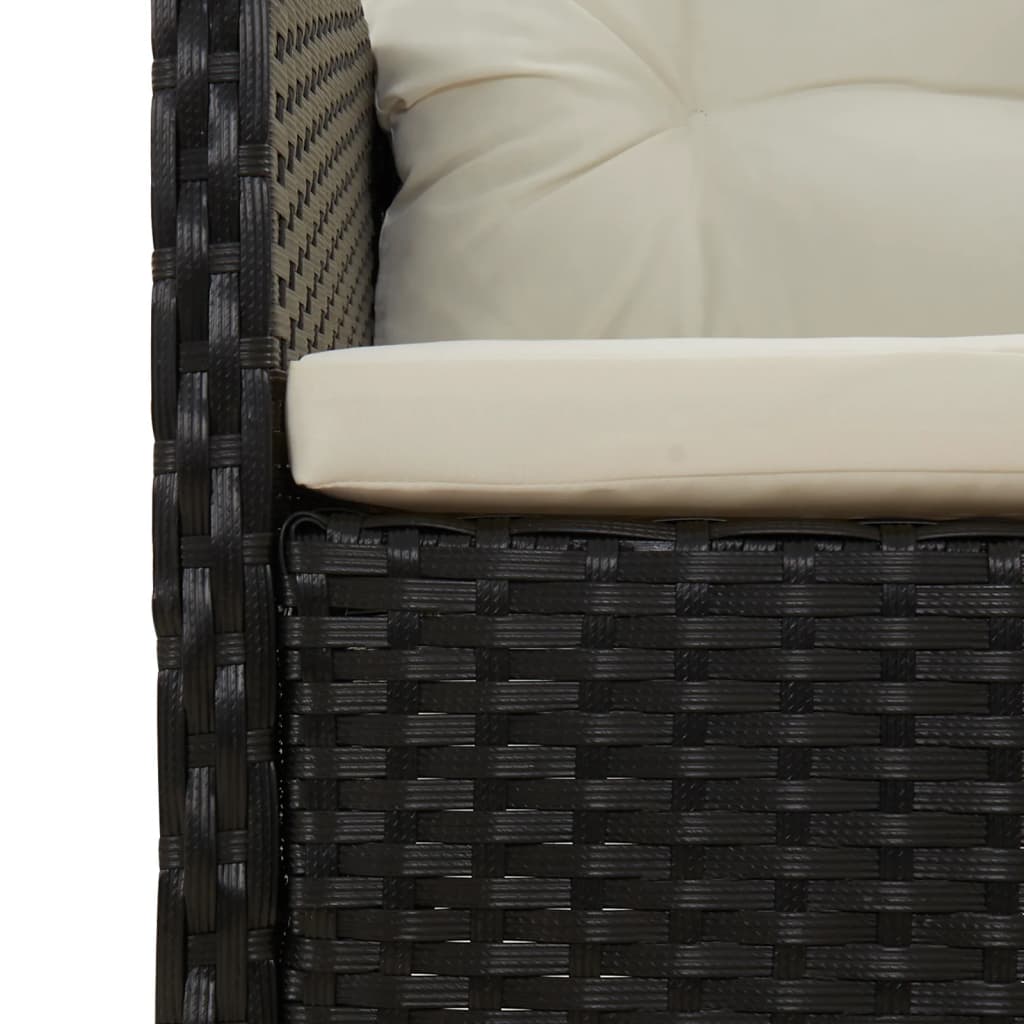 Set da Giardino 2 pz con Cuscini Nero in Polyrattan - immagine 7