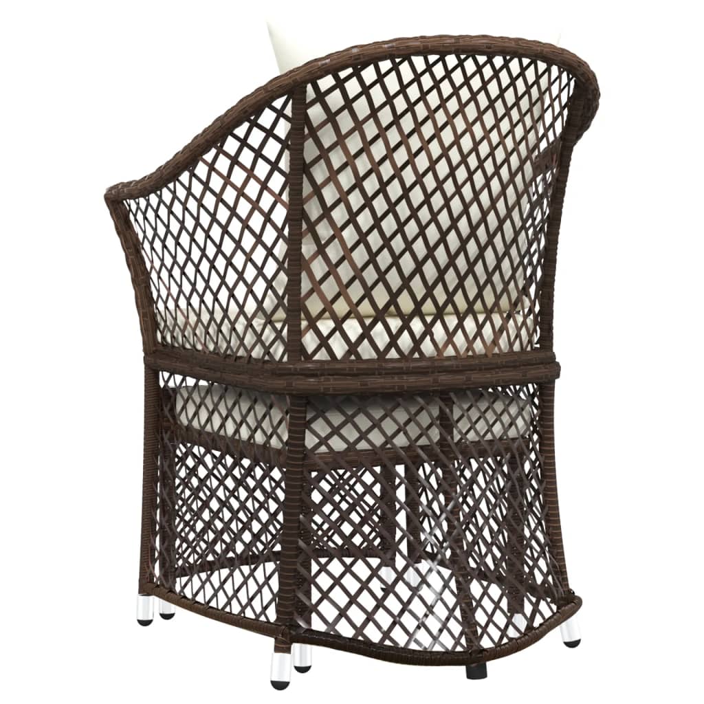 Set Divani da Giardino 2 pz con Cuscini in Polyrattan Marrone - immagine 5
