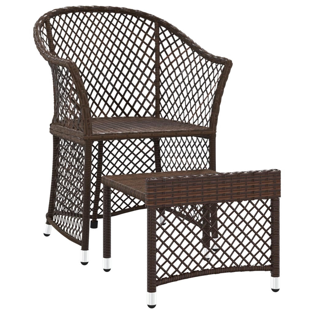 Set Divani da Giardino 2 pz con Cuscini in Polyrattan Marrone - immagine 6