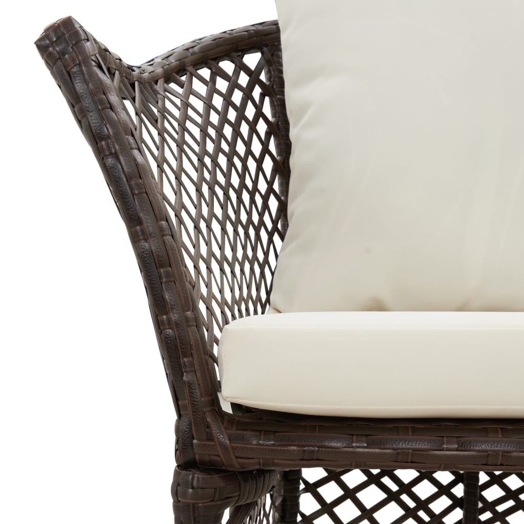 Set Divani da Giardino 2 pz con Cuscini in Polyrattan Marrone - immagine 7