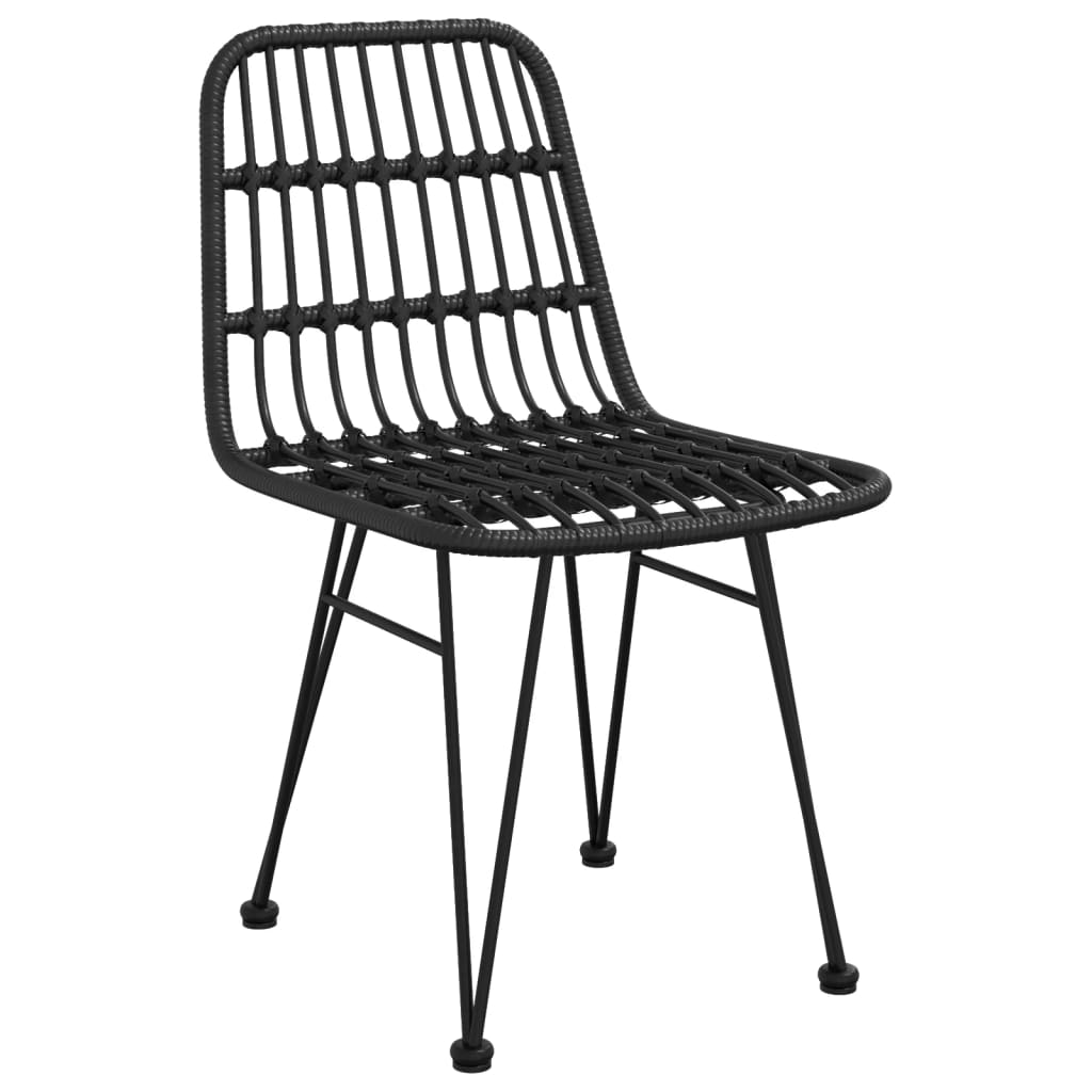 Set da Pranzo da Giardino 9 pz Nero in Polyrattan - immagine 4