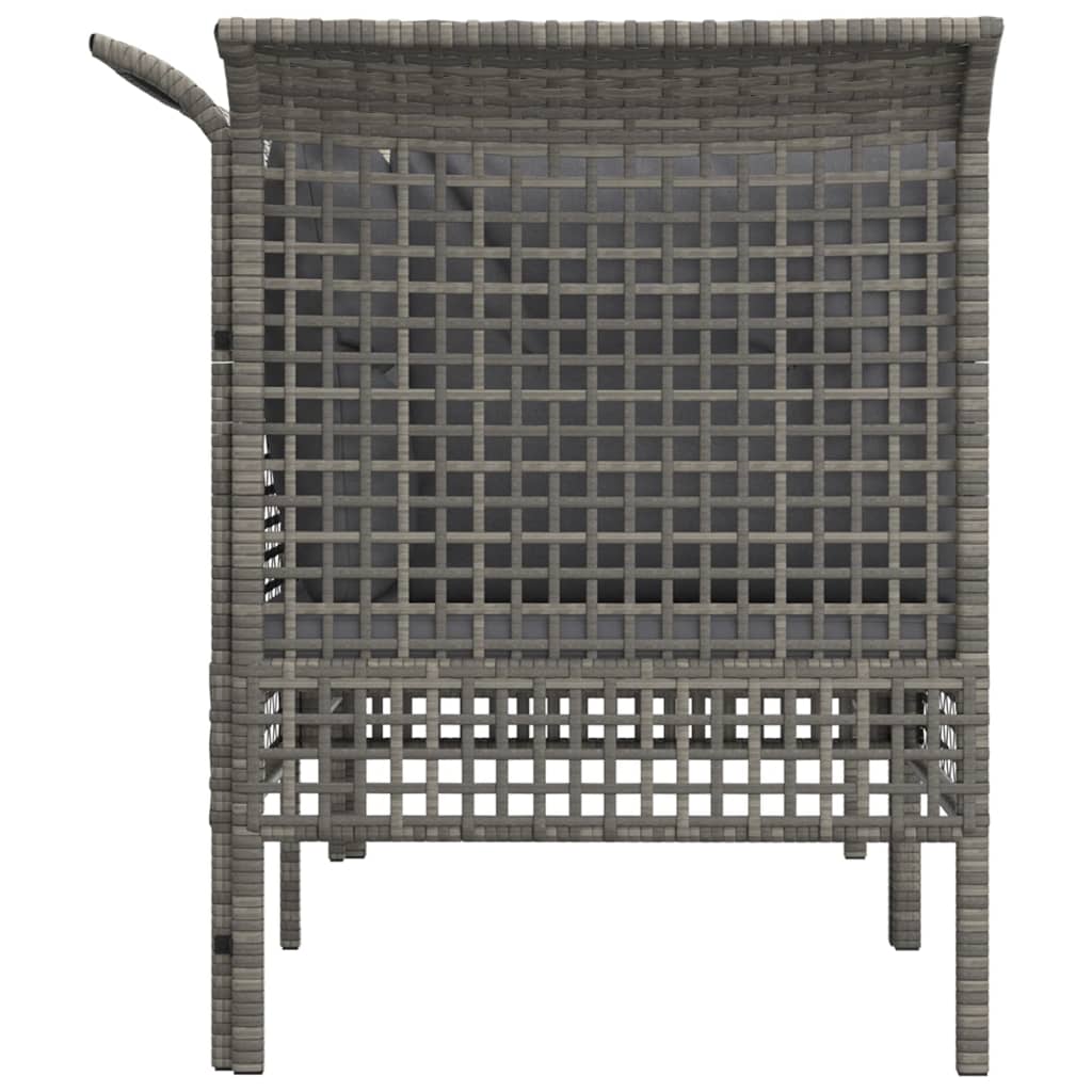 Divani Angolari da Giardino con Cuscini 2pz Polyrattan Grigio - immagine 4