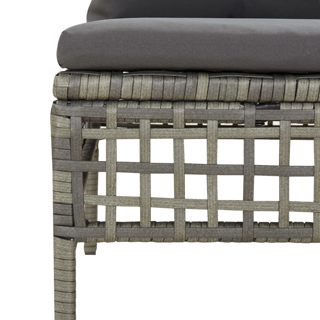Divani Angolari da Giardino con Cuscini 2pz Polyrattan Grigio - immagine 6