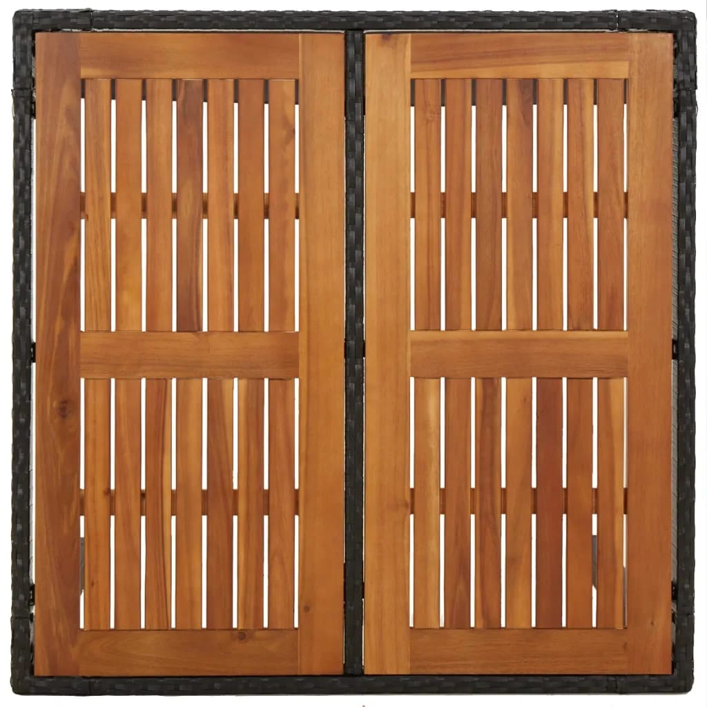 Set da Pranzo da Giardino 3 pz con Cuscini Nero in Polyrattan - immagine 7