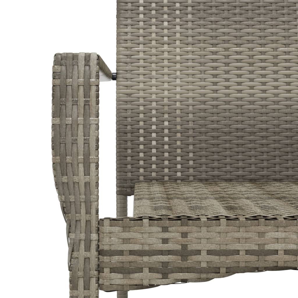 Set da Pranzo Giardino 5pz Nero e Grigio con Cuscini Polyrattan - immagine 7