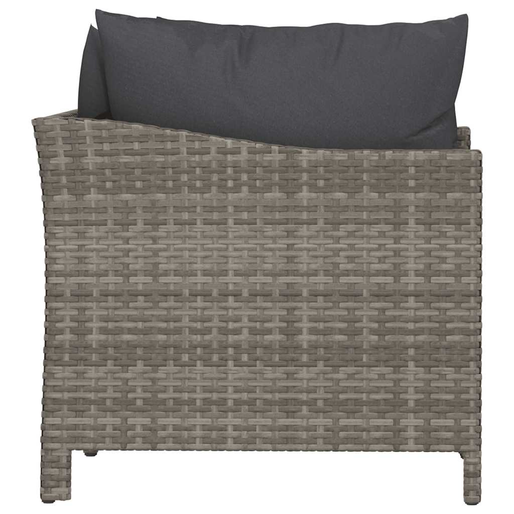 Set Divani da Giardino 4 pz con Cuscini in Polyrattan Grigio - immagine 5