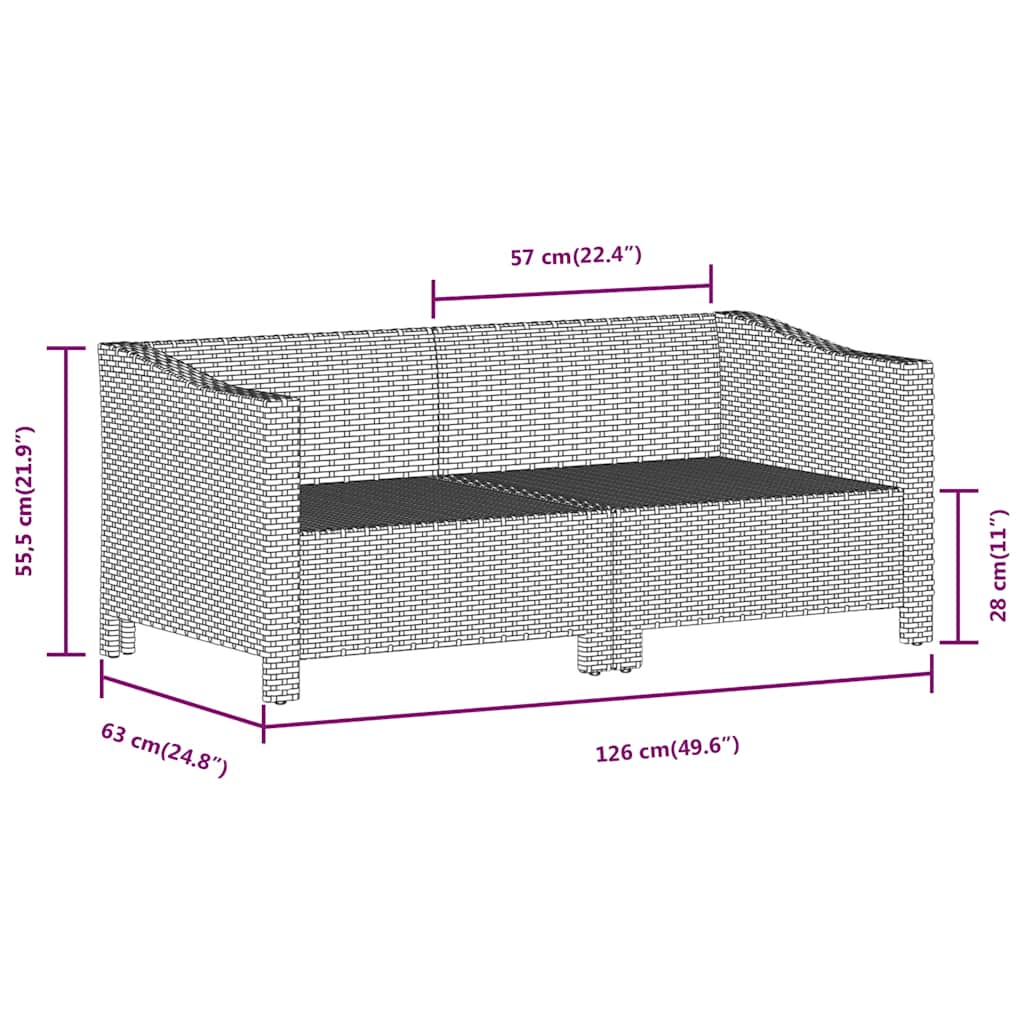 Set Divani da Giardino 4 pz con Cuscini in Polyrattan Grigio - immagine 8